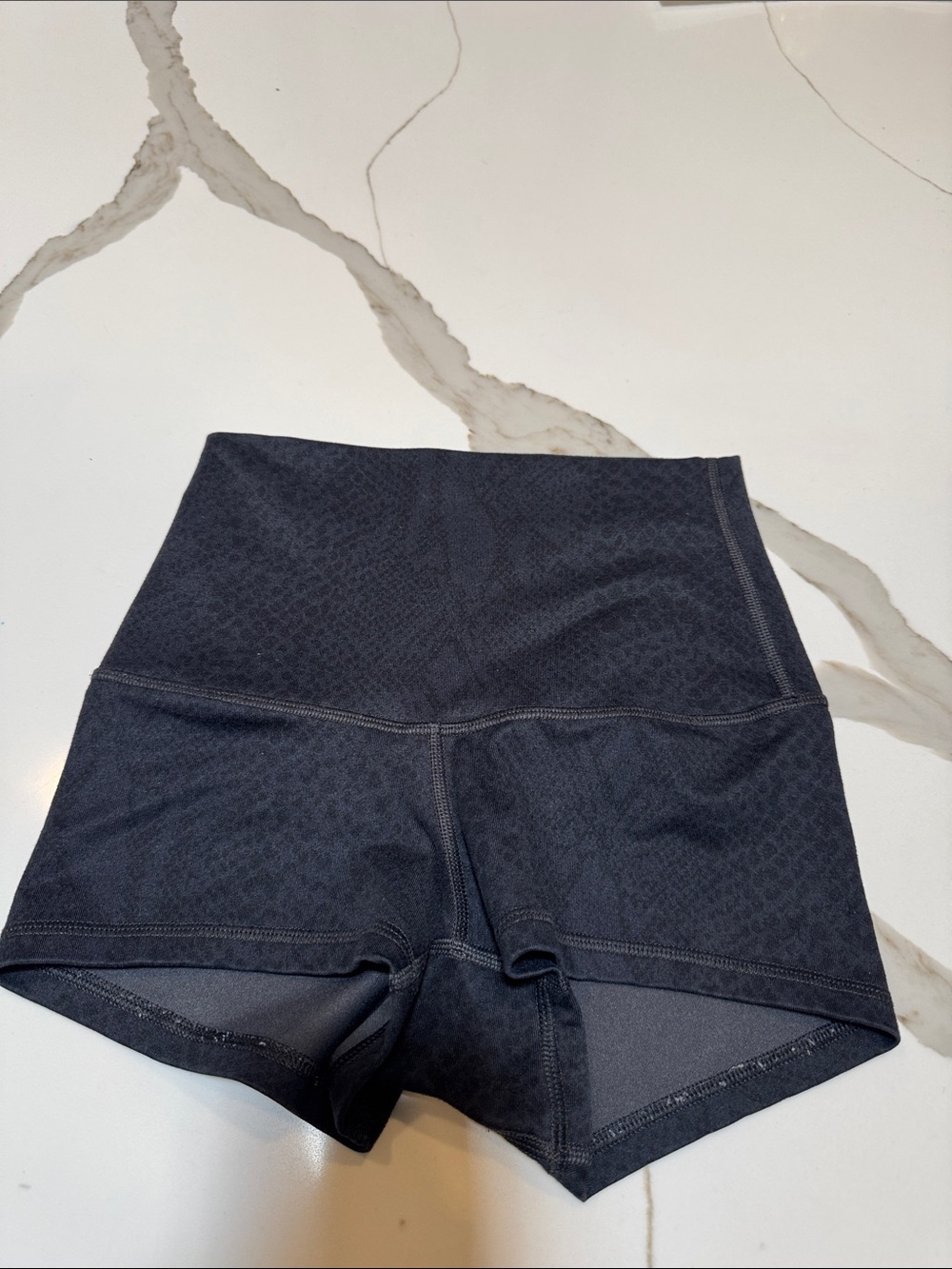 LULULEMON 🍋🍋High-Waist Black Women’s Compression Bike Shorts snakeskin pattern 2
